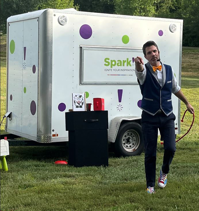 Magician David Mission performing magic show